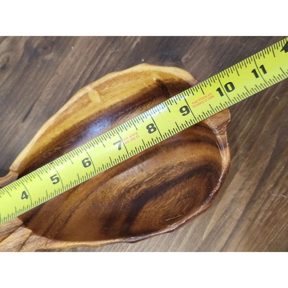 Vintage Monkey Pod Wood Pineapple Bowl Hand Carved Philippines Tiki Decor 10in